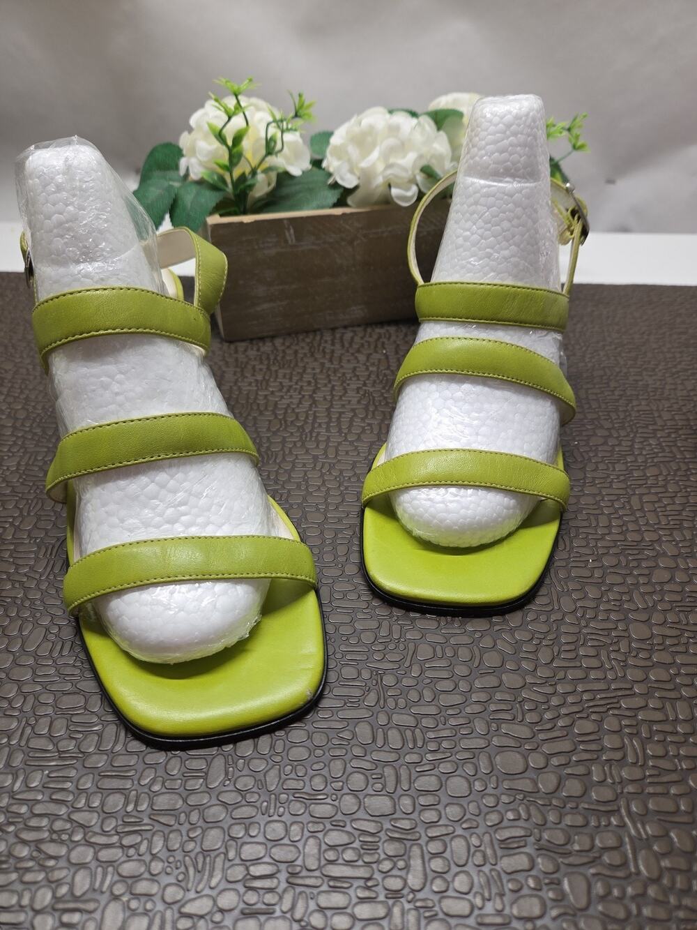 JG Hook Green Strapy Sandal Heels Women's 7
